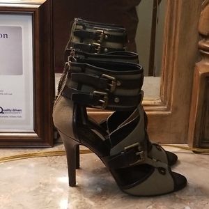 ASH 4-INCH HEELED TWO-TONE SANDALS